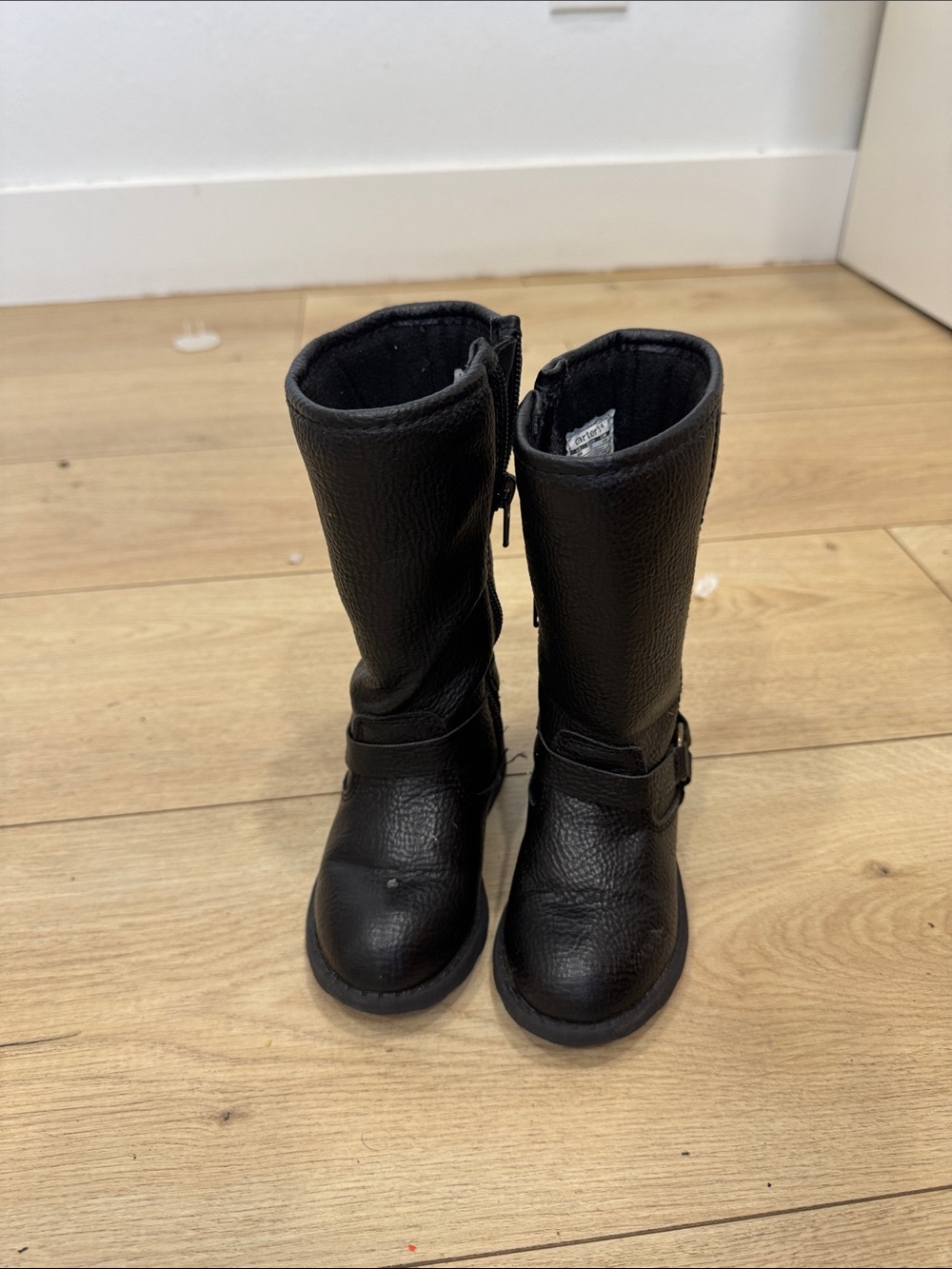 Carter's Black Kids Mid-Calf Buckle Boots